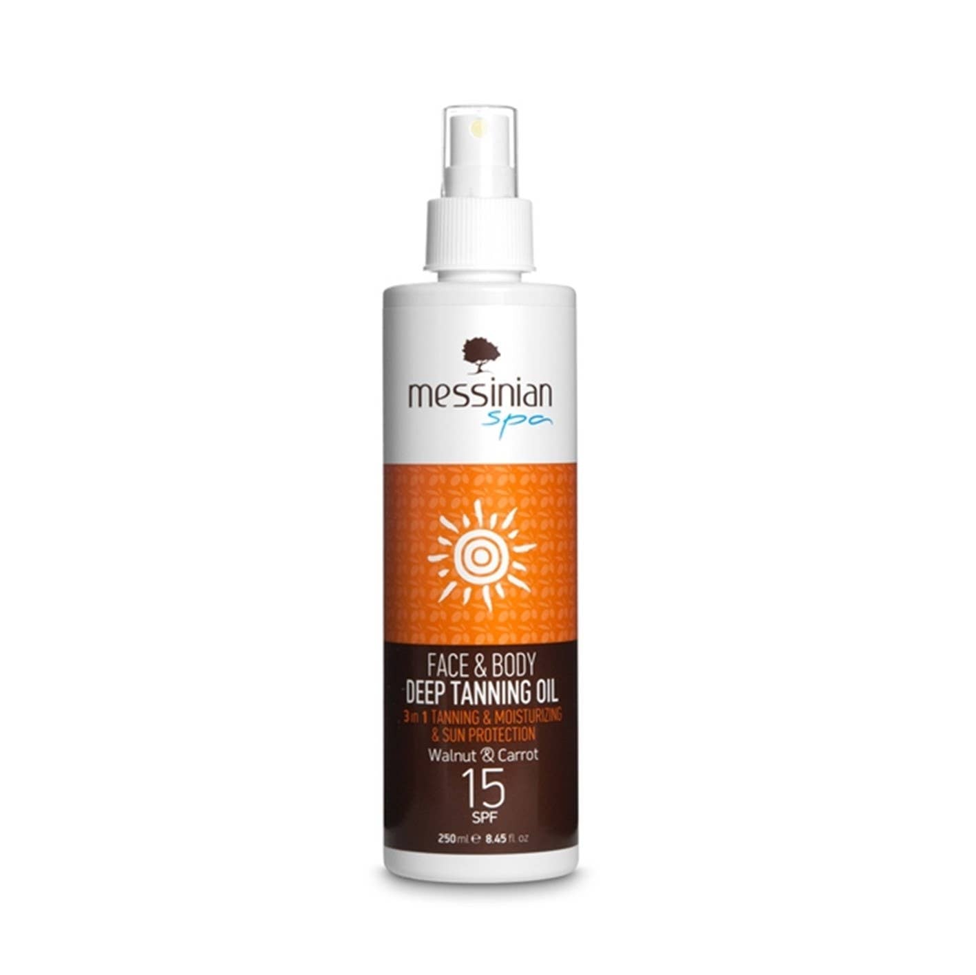Messinian Spa – Intensives Bräunungsöl mit SPF 15 (250 ml)