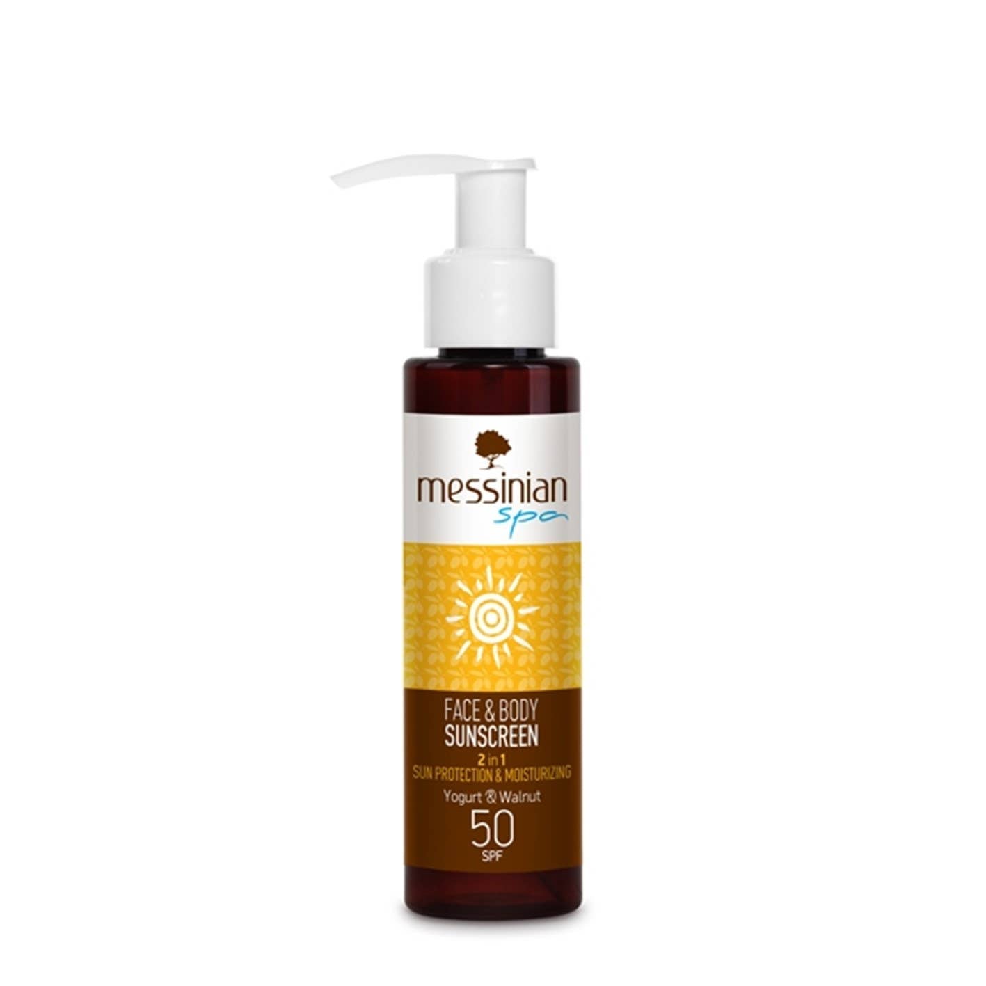 Messinian Spa – 2-in-1 Sonnenschutz & Feuchtigkeitspflege mit Joghurt & Nussöl, SPF 50 (100 ml)