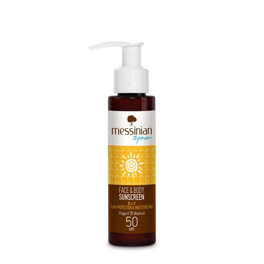 Messinian Spa – 2-in-1 Sonnenschutz & Feuchtigkeitspflege mit Joghurt & Nussöl, SPF 50 (100 ml)